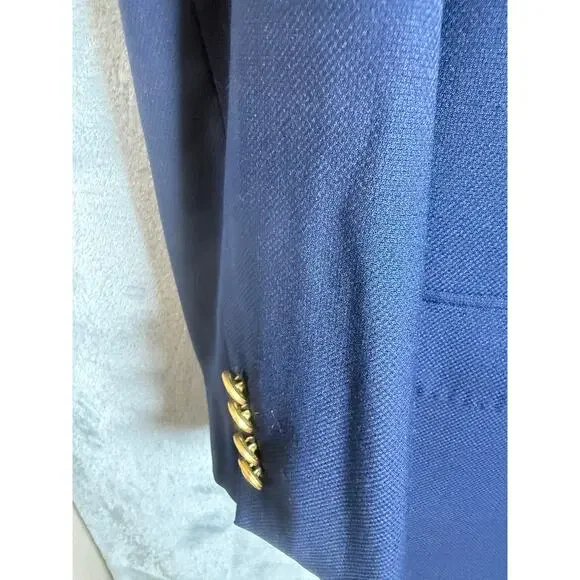 Lauren Ralph Lauren Mens Navy Blazer 42R Gold Crest Buttons Classic Sport Coat - Picture 4 of 7